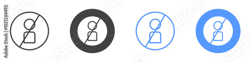 Blocked icon Flat art in black and white isolated