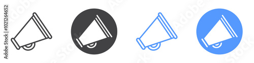 Bullhorn icon Flat art in black and white isolated