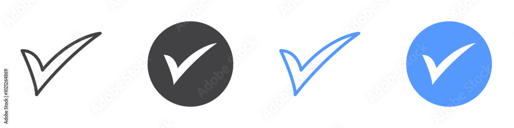 Checkmark icon Flat art in black and white isolated Checkmark icon Flat art in black and white isolated