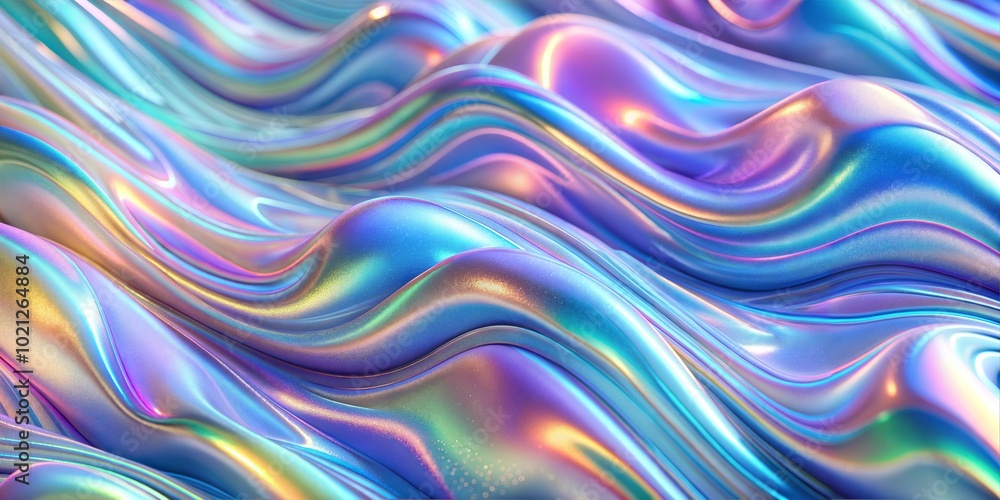 Obraz premium Shimmering iridescent waves 