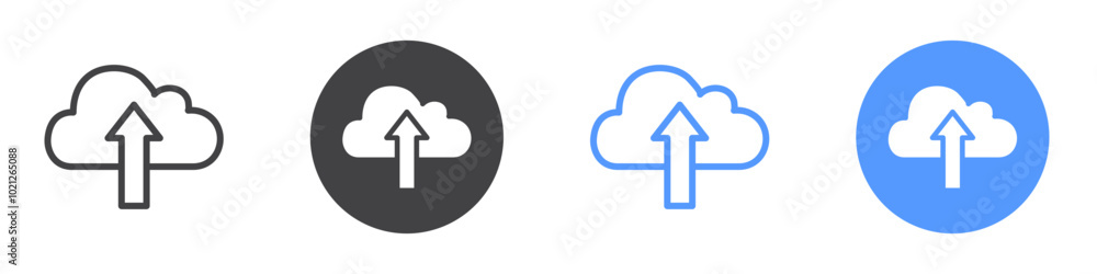 Cloud upload icon Flat art in black and white isolated Cloud upload icon Flat art in black and white isolated
