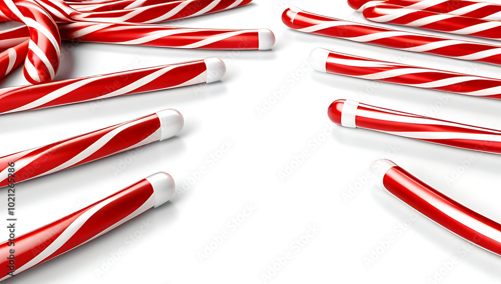 Obraz premium red white candy canes arranged triangle shape