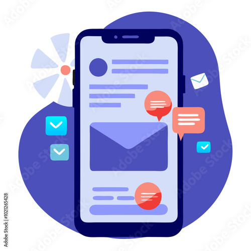 Smartphone with email notifications