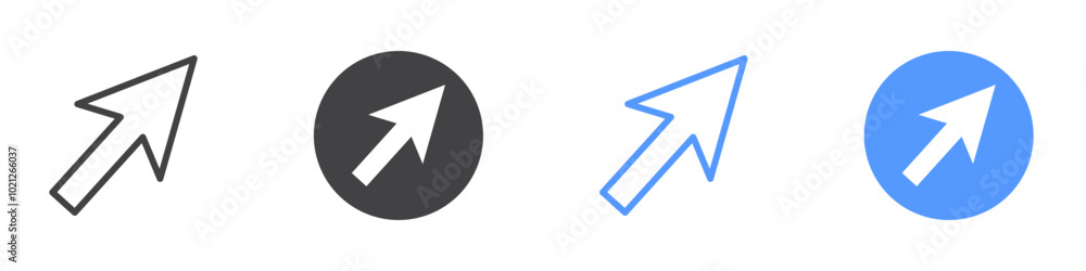 Cursor arrow icon Flat art in black and white isolated Cursor arrow icon Flat art in black and white isolated