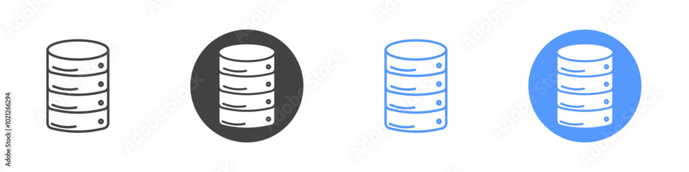 Database icon Flat art in black and white isolated Database icon Flat art in black and white isolated