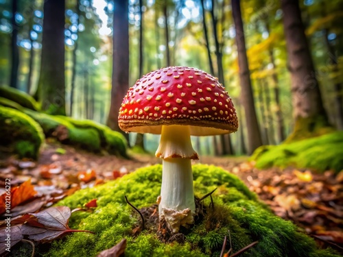 Captivating Berserker Mushroom in a Lush Forest Setting Showcasing Nature's Unique Fungal Beauty