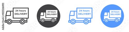 Delivery icon Flat art in black and white isolated