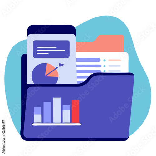 Folder with financial reports