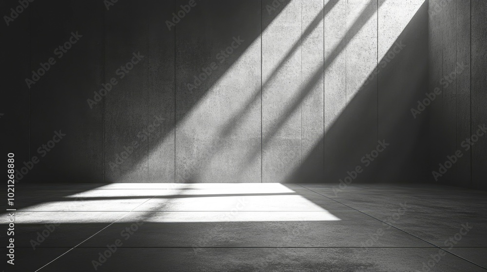 Sunbeams Casting Shadows on a Concrete Floor and Wall Sunbeams Casting Shadows on a Concrete Floor and Wall