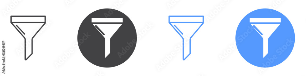 Funnel icon Flat art in black and white isolated Funnel icon Flat art in black and white isolated