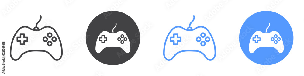 Gaming controller icon Flat art in black and white isolated Gaming controller icon Flat art in black and white isolated