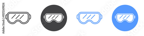 Goggles icon Flat art in black and white isolated