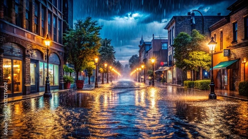 Captivating Rain Photography Showcasing Flooded Streets and Dramatic Weather Conditions