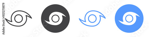 Hurricane icon Flat art in black and white isolated