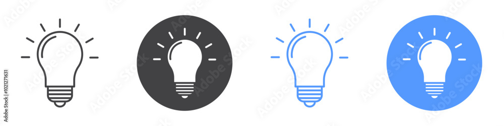 Light bulb icon Flat art in black and white isolated Light bulb icon Flat art in black and white isolated