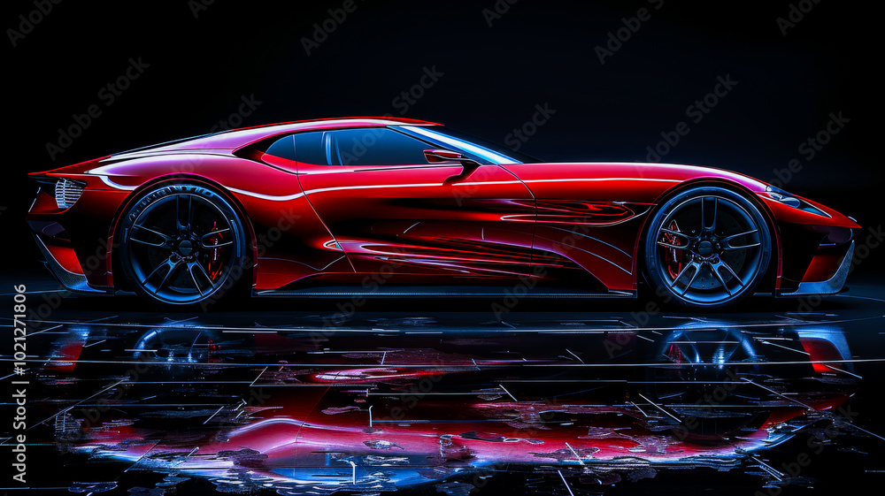 Fast and Futuristic Red Sports Car Concept Fast and Futuristic Red Sports Car Concept