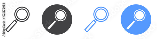 Loupe icon Flat art in black and white isolated