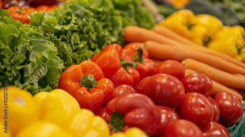 Fresh Produce: Colorful Vegetables at a Market Stall