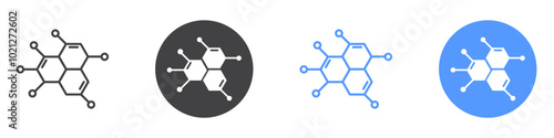 Molecule icon Flat art in black and white isolated