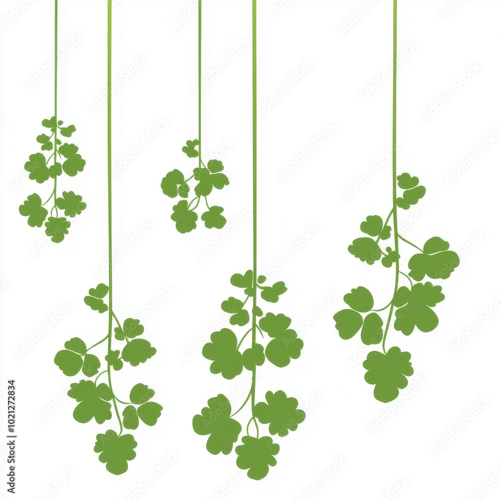 Fototapeta premium Isolated Spinach Bunch Silhouette on White Background, flat design illustration