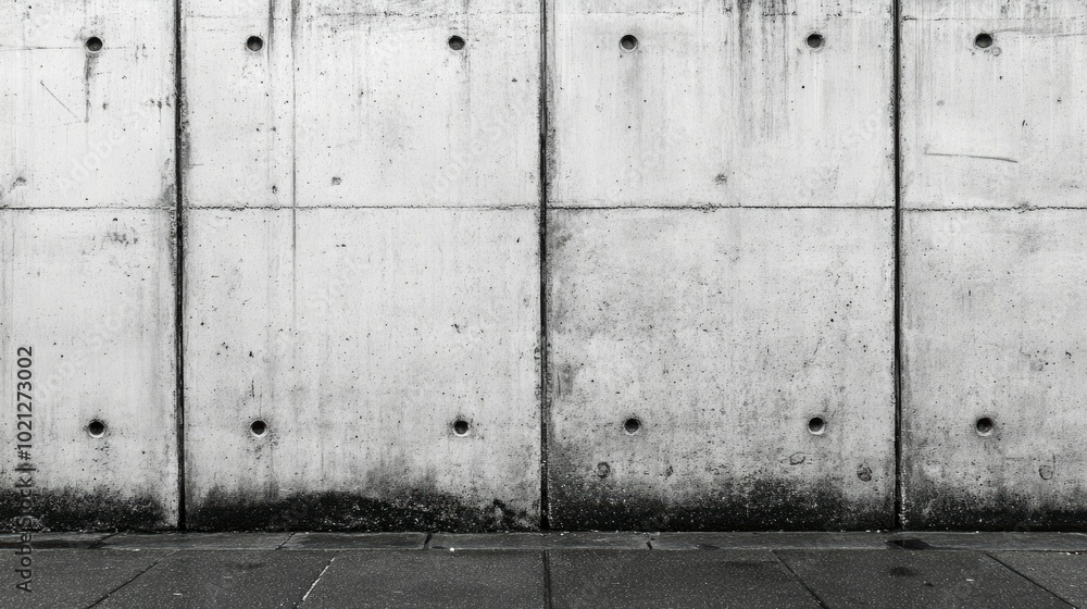 Weathered Concrete Wall with a Blackened Base Weathered Concrete Wall with a Blackened Base
