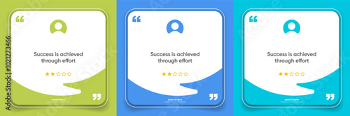 3D bubble testimonial banner, quote, infographic. Social media post template designs for quotes. Empty speech bubbles, quote bubbles and text box. Vector Illustration EPS10.