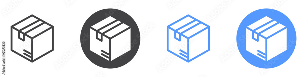 Package icon Flat art in black and white isolated Package icon Flat art in black and white isolated