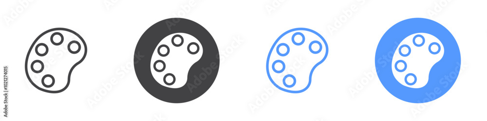 Palette icon Flat art in black and white isolated Palette icon Flat art in black and white isolated