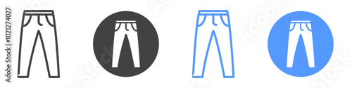Pants icon Flat art in black and white isolated