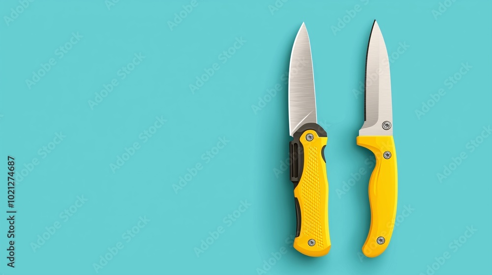 Versatile Utility with Retractable Blade - Sleek Flat Design Illustration for DIY and Craft Projects Versatile Utility with Retractable Blade - Sleek Flat Design Illustration for DIY and Craft Projects