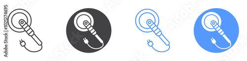 Polisher icon Flat art in black and white isolated