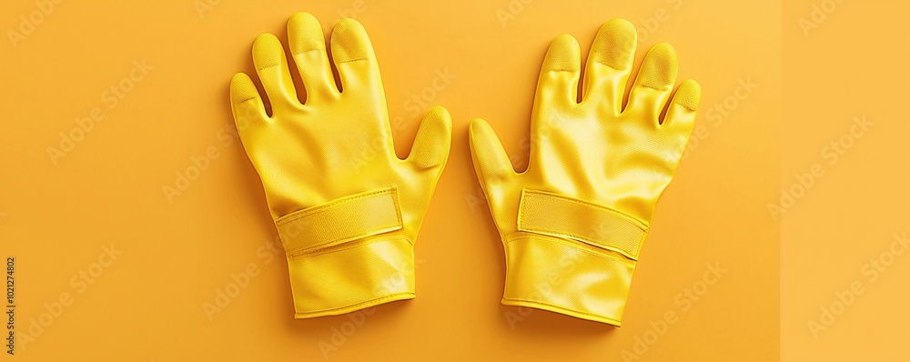 Obraz premium Durable Safety Gloves for Protection in Various Industries - Flat Design Illustration of a Pair of Gloves on White Background