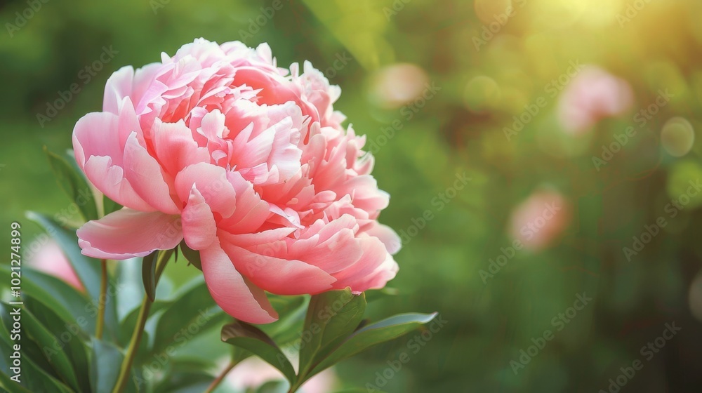 Obraz premium Pink Peony Flower in Bloom: A Delicate Floral Photography