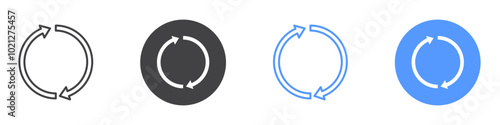 Repeat icon Flat art in black and white isolated