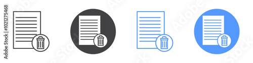 Remove file icon Flat art in black and white isolated
