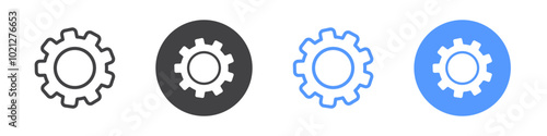 Settings icon Flat art in black and white isolated