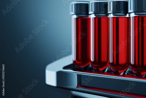 Blood testing in the laboratory, visualizing modern equipment and processes aimed at obtaining accurate medical information and diagnosing diseases.