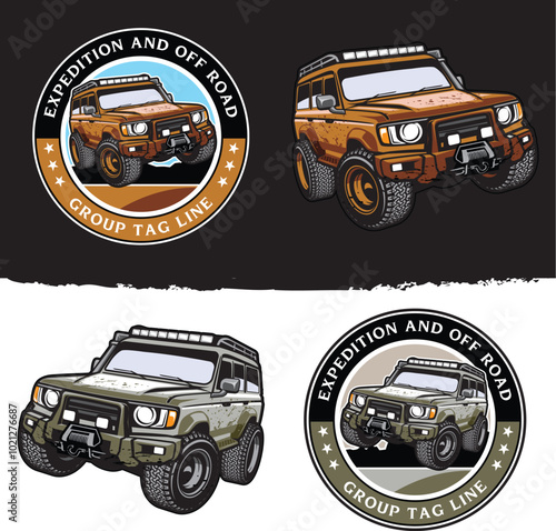 Fully editable vector logo template for automotive offroad and adventure brands photo