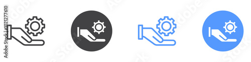 Technical support icon Flat art in black and white isolated
