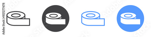 Tape icon Flat art in black and white isolated