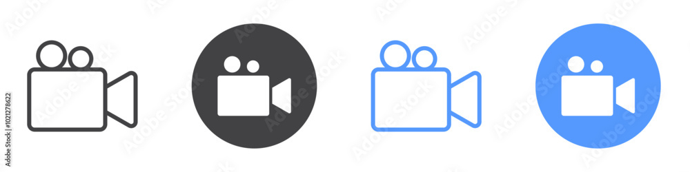 Video icon Flat art in black and white isolated Video icon Flat art in black and white isolated