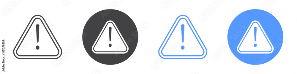 Warning icon Flat art in black and white isolated Warning icon Flat art in black and white isolated