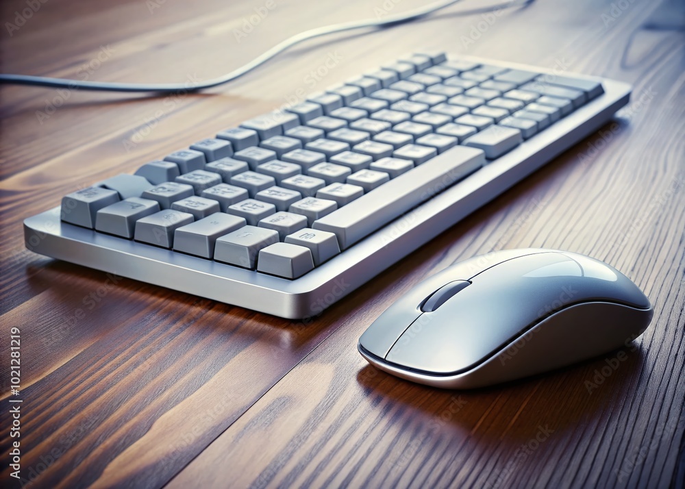 Close-up Images of Computer Keyboard and Mouse on a Desk Surface for Technology and Work Concepts Close-up Images of Computer Keyboard and Mouse on a Desk Surface for Technology and Work Concepts