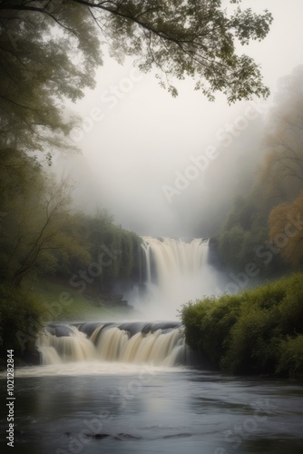 Through in captivating captivating misty river waterfall in over.