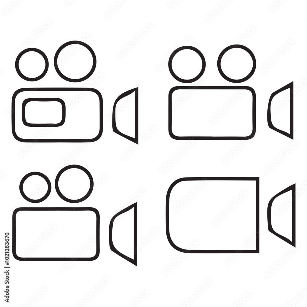Shooting camera icon vector set Shooting camera icon vector set