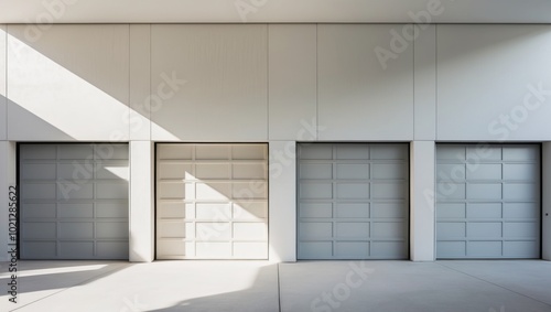 Industrial Building with Three Garage Doors.