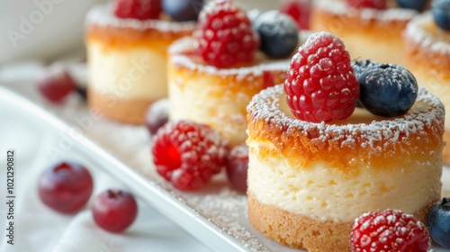 Mini Cheesecakes with Raspberries and Blueberries - Delicious Dessert