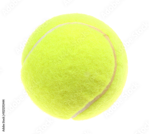 One light green tennis ball isolated on white