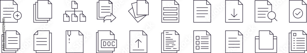 Collection of Signs of Documents, Clipboards, Office for apps, web sites, banners, infographics and other types of design Collection of Signs of Documents, Clipboards, Office for apps, web sites, banners, infographics and other types of design
