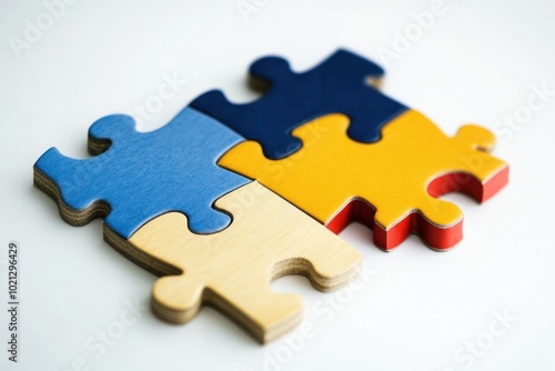 jigsaw puzzle pieces isolated on white for business team building game